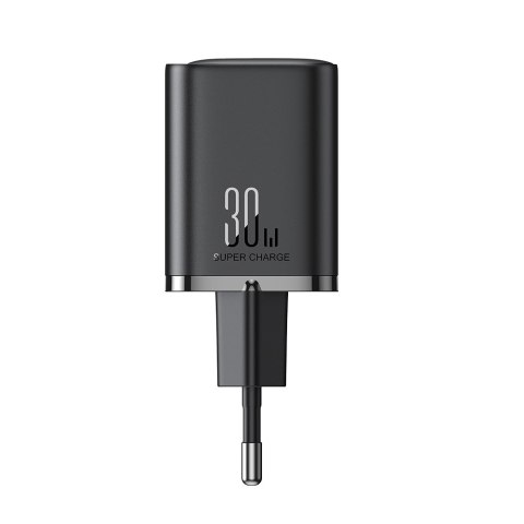 Szybka ładowarka sieciowa 30W USB-A i USB-C PD QC AFC FCP czarna Szybka ładowarka sieciowa 30W USB-A i USB-C PD QC AFC FCP czarna