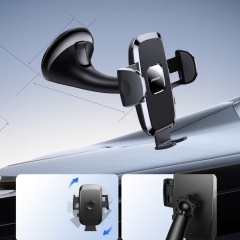 Uchwyt mechaniczny samochodowy uniwersalny do telefonu na kokpit szybę czarny Uchwyt mechaniczny samochodowy uniwersalny do telefonu na kokpit szybę czarny