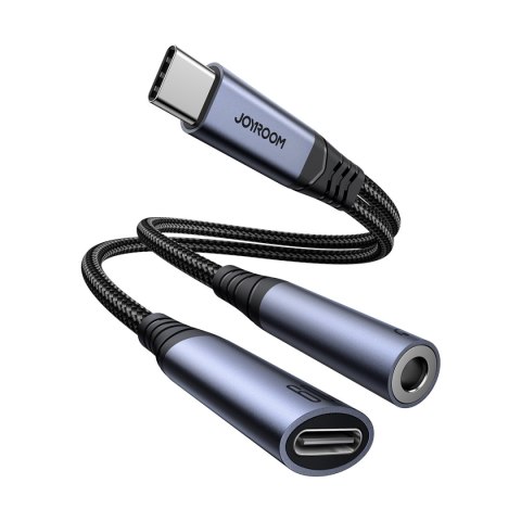 2w1 Adapter przejściówka ładowarka + słuchawki USB-C do USB-C / mini jack 3.5mm czarny 2w1 Adapter przejściówka ładowarka + słuchawki USB-C do USB-C / mini jack 3.5mm czarny