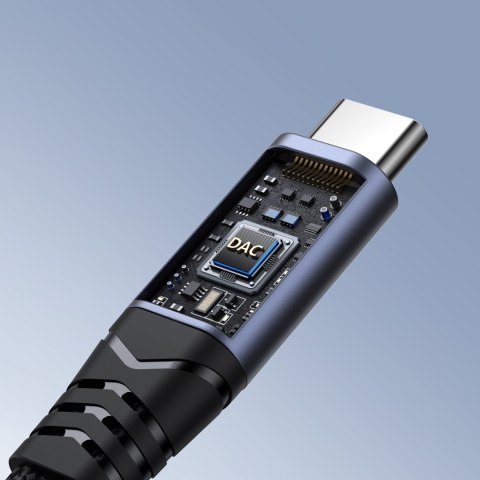2w1 Adapter przejściówka ładowarka + słuchawki USB-C do USB-C / mini jack 3.5mm czarny 2w1 Adapter przejściówka ładowarka + słuchawki USB-C do USB-C / mini jack 3.5mm czarny