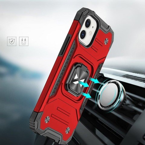 Etui pancerny pokrowiec do iPhone 14 Plus uchwyt magnetyczny Ring Armor czerwony Etui pancerny pokrowiec do iPhone 14 Plus uchwyt magnetyczny Ring Armor czerwony