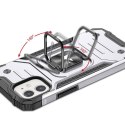 Etui pancerny pokrowiec do iPhone 14 uchwyt magnetyczny Ring Armor srebrny