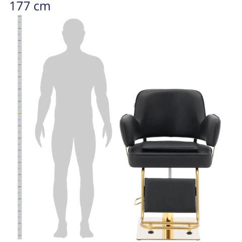 Fotel fryzjerski barberski kosmetyczny z podnóżkiem Physa OSSETT - czarno - złoty Fotel fryzjerski barberski kosmetyczny z podnóżkiem Physa OSSETT - czarno - złoty