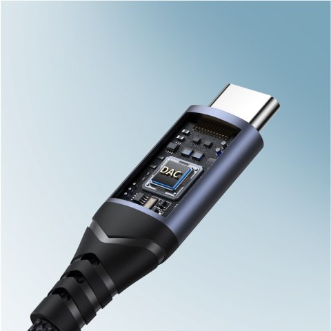 Przejściówka adapter DAC USB-C do mini jack 3.5mm czarny Przejściówka adapter DAC USB-C do mini jack 3.5mm czarny