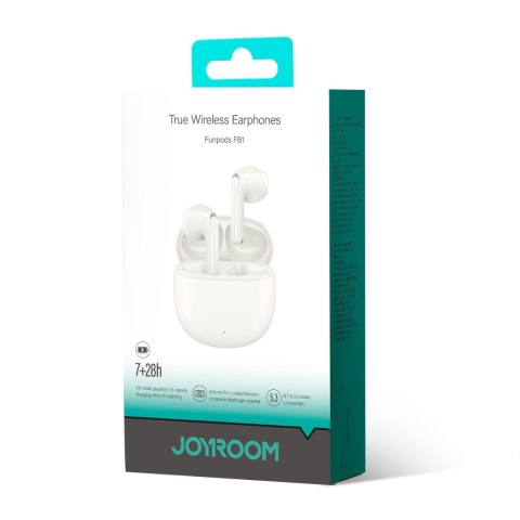 Słuchawki bezprzewodowe TWS Funpods Series JR-FB1 Bluetooth 5.3 beżowe Słuchawki bezprzewodowe TWS Funpods Series JR-FB1 Bluetooth 5.3 beżowe