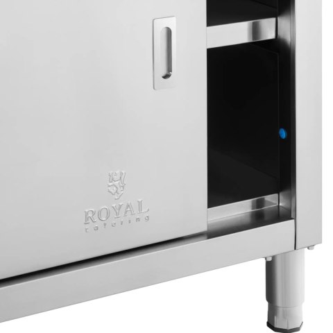 Stół blat roboczy przyścienny z szafką rantem drzwi suwane 180 x 70 x 97 cm Stół blat roboczy przyścienny z szafką rantem drzwi suwane 180 x 70 x 97 cm