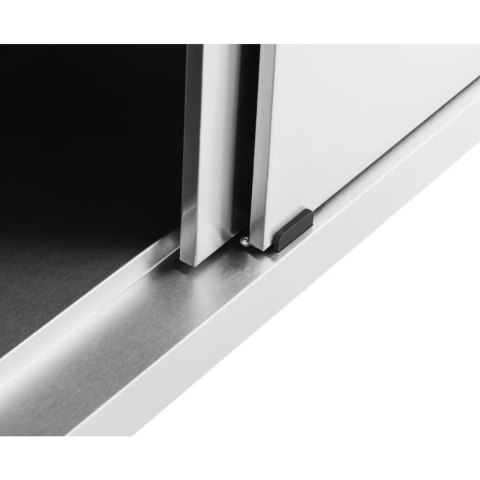 Stół blat roboczy przyścienny z szafką rantem drzwi suwane 180 x 70 x 97 cm Stół blat roboczy przyścienny z szafką rantem drzwi suwane 180 x 70 x 97 cm