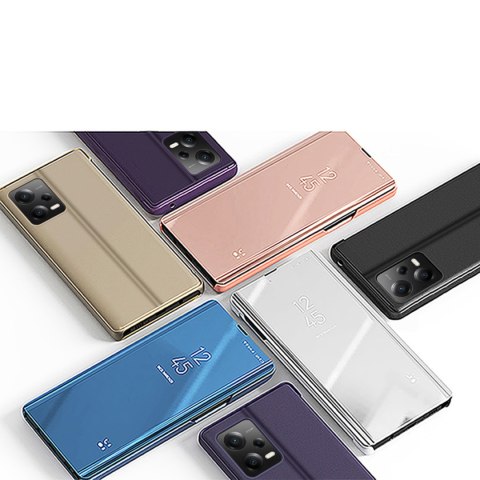 Błyszczące etui z klapką do Xiaomi Redmi Note 12 5G / Poco X5 Pro 5G Clear View Case niebieski Błyszczące etui z klapką do Xiaomi Redmi Note 12 5G / Poco X5 Pro 5G Clear View Case niebieski