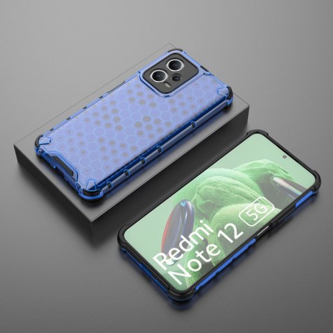 Etui pancerny hybrydowy pokrowiec do Xiaomi Redmi Note 12 5G / Poco X5 5G Honeycomb niebieski Etui pancerny hybrydowy pokrowiec do Xiaomi Redmi Note 12 5G / Poco X5 5G Honeycomb niebieski