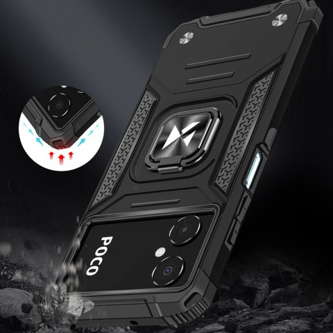 Etui pancerny pokrowiec do Samsung Galaxy A03 uchwyt magnetyczny Ring Armor czarny Etui pancerny pokrowiec do Samsung Galaxy A03 uchwyt magnetyczny Ring Armor czarny