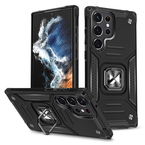 Etui pancerny pokrowiec do Samsung Galaxy S23 Ultra uchwyt magnetyczny Ring Armor czarny Etui pancerny pokrowiec do Samsung Galaxy S23 Ultra uchwyt magnetyczny Ring Armor czarny