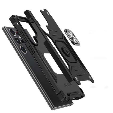 Etui pancerny pokrowiec do Samsung Galaxy S23 Ultra uchwyt magnetyczny Ring Armor czarny Etui pancerny pokrowiec do Samsung Galaxy S23 Ultra uchwyt magnetyczny Ring Armor czarny