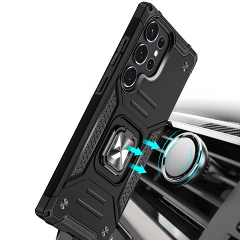 Etui pancerny pokrowiec do Samsung Galaxy S23 Ultra uchwyt magnetyczny Ring Armor czarny Etui pancerny pokrowiec do Samsung Galaxy S23 Ultra uchwyt magnetyczny Ring Armor czarny