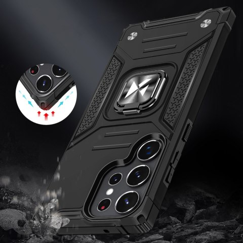 Etui pancerny pokrowiec do Samsung Galaxy S23 Ultra uchwyt magnetyczny Ring Armor czarny Etui pancerny pokrowiec do Samsung Galaxy S23 Ultra uchwyt magnetyczny Ring Armor czarny
