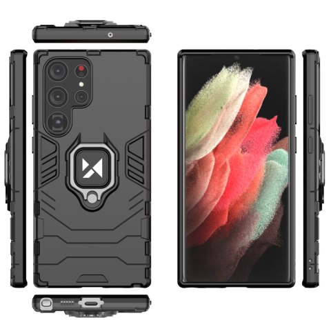 Etui pancerny pokrowiec do Samsung Galaxy S23 Ultra uchwyt magnetyczny Ring Armor czarny Etui pancerny pokrowiec do Samsung Galaxy S23 Ultra uchwyt magnetyczny Ring Armor czarny