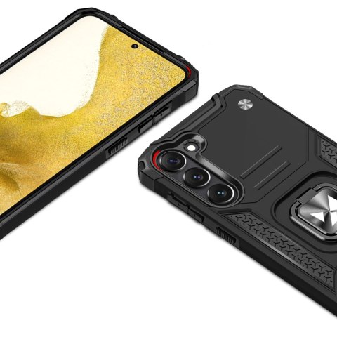 Etui pancerny pokrowiec do Samsung Galaxy S23+ uchwyt magnetyczny Ring Armor czarny Etui pancerny pokrowiec do Samsung Galaxy S23+ uchwyt magnetyczny Ring Armor czarny