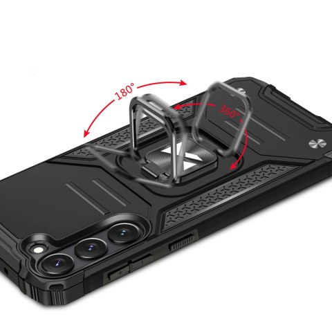 Etui pancerny pokrowiec do Samsung Galaxy S23+ uchwyt magnetyczny Ring Armor czarny Etui pancerny pokrowiec do Samsung Galaxy S23+ uchwyt magnetyczny Ring Armor czarny