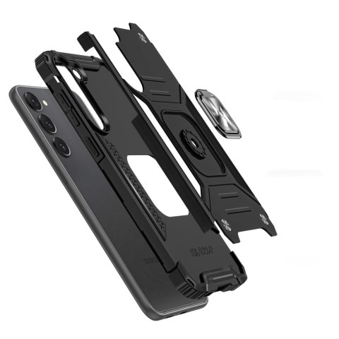 Etui pancerny pokrowiec do Samsung Galaxy S23 uchwyt magnetyczny Ring Armor czarny Etui pancerny pokrowiec do Samsung Galaxy S23 uchwyt magnetyczny Ring Armor czarny
