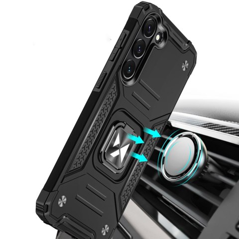 Etui pancerny pokrowiec do Samsung Galaxy S23 uchwyt magnetyczny Ring Armor czarny Etui pancerny pokrowiec do Samsung Galaxy S23 uchwyt magnetyczny Ring Armor czarny