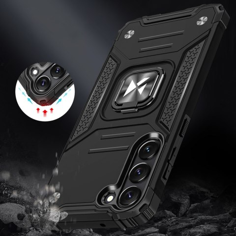 Etui pancerny pokrowiec do Samsung Galaxy S23 uchwyt magnetyczny Ring Armor czarny Etui pancerny pokrowiec do Samsung Galaxy S23 uchwyt magnetyczny Ring Armor czarny