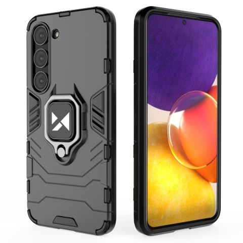 Etui pancerny pokrowiec do Samsung Galaxy S23 uchwyt magnetyczny Ring Armor czarny Etui pancerny pokrowiec do Samsung Galaxy S23 uchwyt magnetyczny Ring Armor czarny