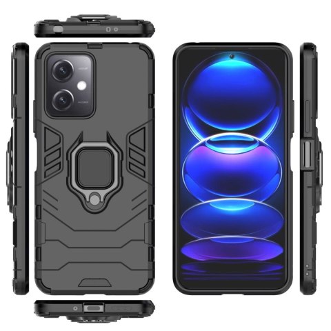 Etui pancerny pokrowiec do Xiaomi Redmi Note 12 5G / Poco X5 5G uchwyt magnetyczny Ring Armor czarny Etui pancerny pokrowiec do Xiaomi Redmi Note 12 5G / Poco X5 5G uchwyt magnetyczny Ring Armor czarny
