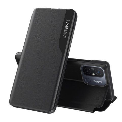Etui pokrowiec z klapką i podstawką do Xiaomi Redmi 11A / Poco C55 / Redmi 12C Eco Leather czarne Etui pokrowiec z klapką i podstawką do Xiaomi Redmi 11A / Poco C55 / Redmi 12C Eco Leather czarne