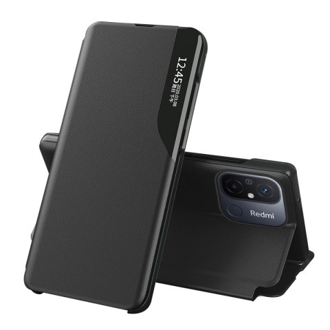 Etui pokrowiec z klapką i podstawką do Xiaomi Redmi 11A / Poco C55 / Redmi 12C Eco Leather czarne Etui pokrowiec z klapką i podstawką do Xiaomi Redmi 11A / Poco C55 / Redmi 12C Eco Leather czarne
