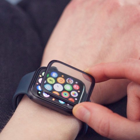 Szkło hartowane 9H na cały ekran Fossil Gen 6 z czarną ramką Full Glue Szkło hartowane 9H na cały ekran Fossil Gen 6 z czarną ramką Full Glue