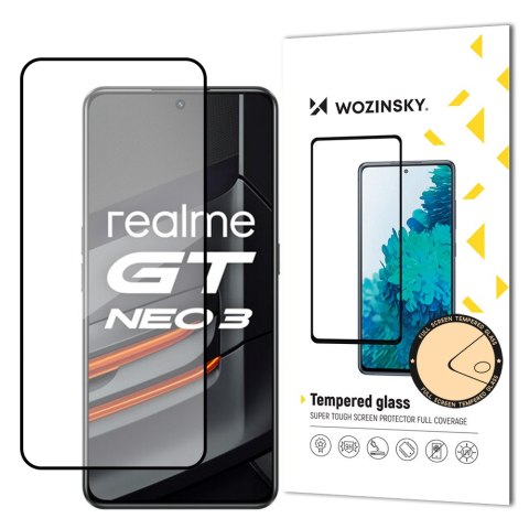 Wytrzymałe szkło hartowane 9H na cały ekran Realme GT Neo 3 z ramką Case Friendly czarny Wytrzymałe szkło hartowane 9H na cały ekran Realme GT Neo 3 z ramką Case Friendly czarny