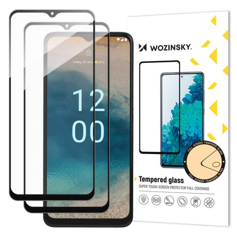 ZESTAW 2x Szkło hartowane 9H na cały ekran Nokia G22 z czarną ramką ZESTAW 2x Szkło hartowane 9H na cały ekran Nokia G22 z czarną ramką