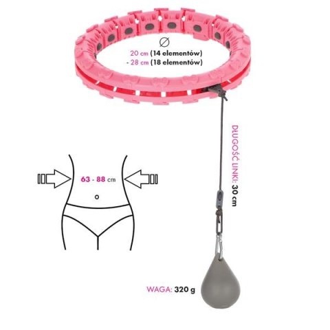 FH03 PINK HULA HOP Z OBCIĄŻNIKIEM I LICZNIKIEM STOCK FH03 PINK HULA HOP Z OBCIĄŻNIKIEM I LICZNIKIEM STOCK