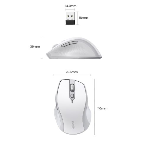 Ergonomiczna bezprzewodowa mysz myszka do komputera MU101 Bluetooth 2.4 GHz biała Ergonomiczna bezprzewodowa mysz myszka do komputera MU101 Bluetooth 2.4 GHz biała