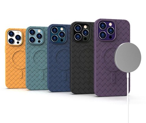 Etui pokrowiec plecionka do iPhone 15 Pro Max z MagSafe Woven Case fioletowy Etui pokrowiec plecionka do iPhone 15 Pro Max z MagSafe Woven Case fioletowy