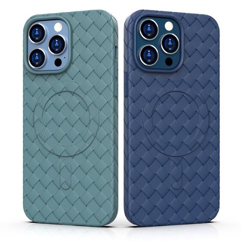 Etui pokrowiec plecionka do iPhone 15 Pro z MagSafe Woven Case granatowy Etui pokrowiec plecionka do iPhone 15 Pro z MagSafe Woven Case granatowy