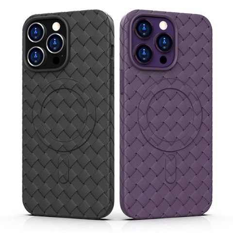 Etui pokrowiec plecionka do iPhone 15 Pro z MagSafe Woven Case granatowy Etui pokrowiec plecionka do iPhone 15 Pro z MagSafe Woven Case granatowy
