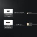 Kabel przewód Audio Video microHDMI - HDMI 2.0 1m czarny