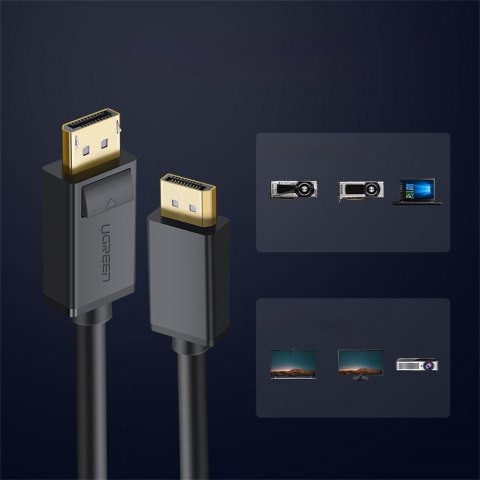Kabel przewód DisplayPort HDR 3D 4K 1m czarny Kabel przewód DisplayPort HDR 3D 4K 1m czarny