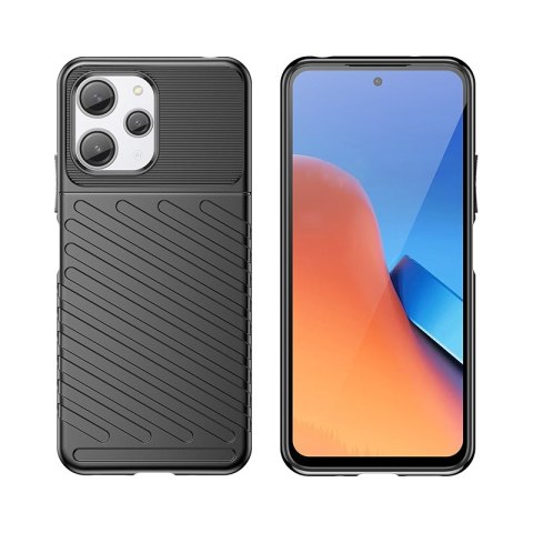 Pancerne elastyczne etui pokrowiec do Xiaomi Redmi 12 Thunder Case czarne Pancerne elastyczne etui pokrowiec do Xiaomi Redmi 12 Thunder Case czarne
