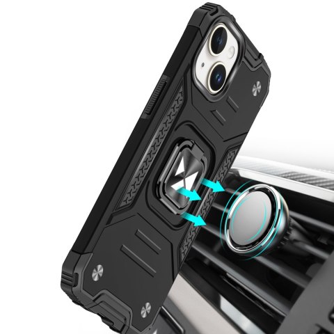Pancerne etui z uchwytem na palec do iPhone 15 Ring Armor różowe złoto Pancerne etui z uchwytem na palec do iPhone 15 Ring Armor różowe złoto