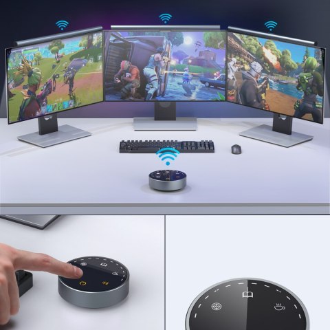 Bezprzewodowa RF 2.4GHz lampka LED oświetlenie na monitor ekran USB-C czarny Bezprzewodowa RF 2.4GHz lampka LED oświetlenie na monitor ekran USB-C czarny