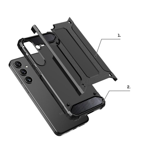 Etui pancerne wzmacniane do Samsung Galaxy S24+ Hybrid Armor czarne Etui pancerne wzmacniane do Samsung Galaxy S24+ Hybrid Armor czarne
