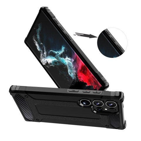 Etui pancerne wzmacniane do Samsung Galaxy S24 Ultra Hybrid Armor czarne Etui pancerne wzmacniane do Samsung Galaxy S24 Ultra Hybrid Armor czarne