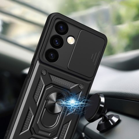 Etui z osłoną na aparat do Samsung Galaxy S24 Hybrid Armor Camshield czarne Etui z osłoną na aparat do Samsung Galaxy S24 Hybrid Armor Camshield czarne