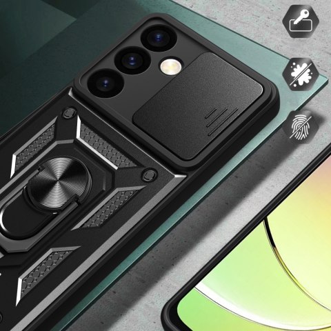 Etui z osłoną na aparat do Samsung Galaxy S24 Hybrid Armor Camshield czarne Etui z osłoną na aparat do Samsung Galaxy S24 Hybrid Armor Camshield czarne