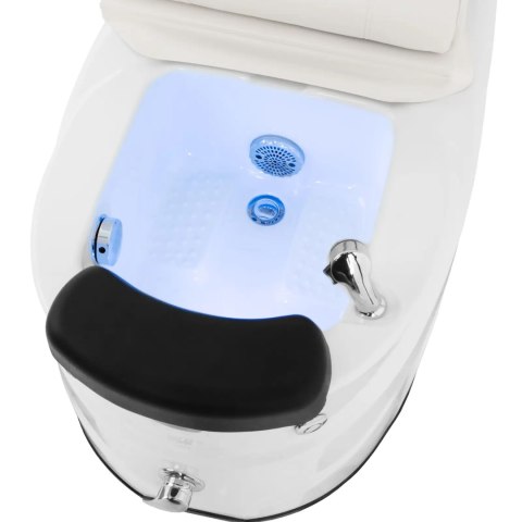 Fotel podologiczny do pedicure z masażem i brodzikiem elektryczny 105 W - biały Fotel podologiczny do pedicure z masażem i brodzikiem elektryczny 105 W - biały