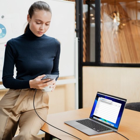 Kabel przewód USB-C PD QC 100W 5A 480Mb/s 1.5m czarny Kabel przewód USB-C PD QC 100W 5A 480Mb/s 1.5m czarny