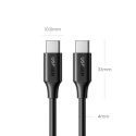 Kabel przewód USB-C PD QC 100W 5A 480Mb/s 1.5m czarny