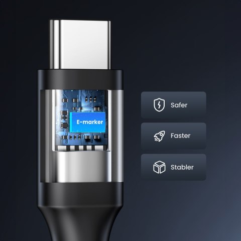 Kabel przewód USB-C PD QC 100W 5A 480Mb/s 1.5m czarny Kabel przewód USB-C PD QC 100W 5A 480Mb/s 1.5m czarny