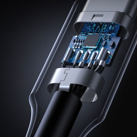 Kabel przewód USB-C w oplocie PD 100W 5A 480Mb/s 1m biały Kabel przewód USB-C w oplocie PD 100W 5A 480Mb/s 1m biały